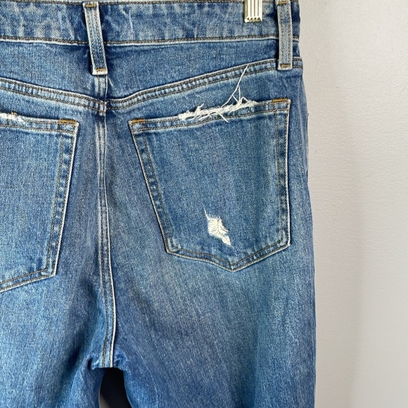 Abercrombie & Fitch Curve Love High Rise Mom Jean Blue Medium Wash Distressed 28 - Picture 5 of 11